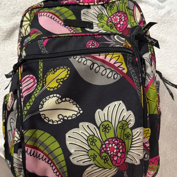 Vera Bradley Moon Blooms Large Campus Backpack – Floral Laptop Bag - Picture 3 of 7